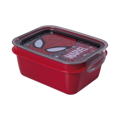 Pote Plástico Spiderman Con Traba y División 850 ml U