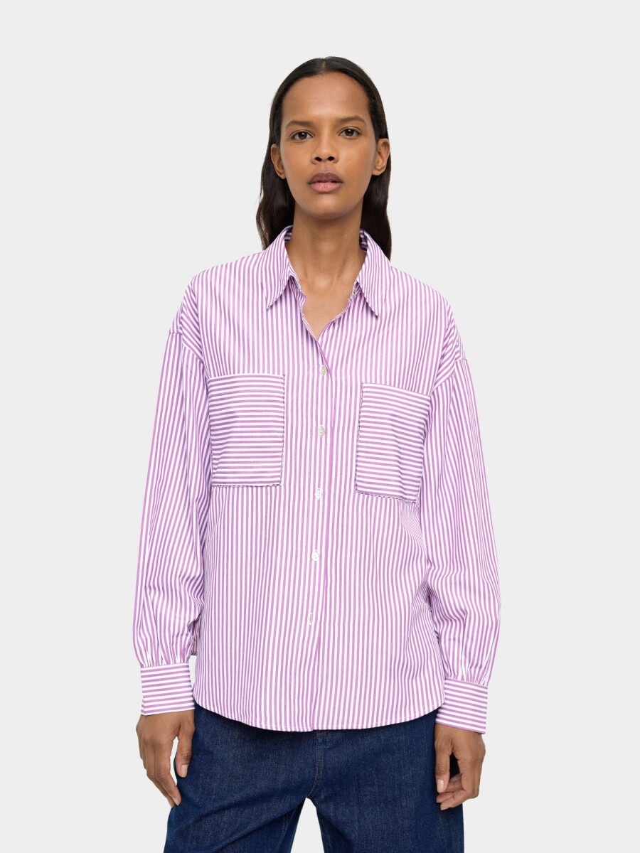 Camisa Manga Larga A Rayas multicolor