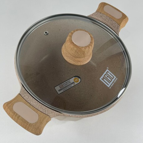 Olla Aluminio Fundido Presión Revestimiento Granito Tapa Vidrio 24cm Olla Aluminio Fundido Presión Revestimiento Granito Tapa Vidrio 24cm