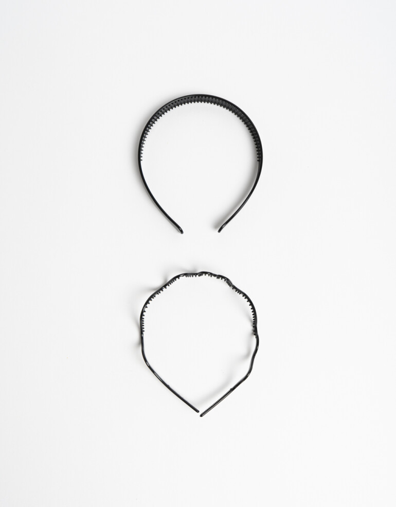 Vinchas Sets Acrilico Set De 2 Vinchas De Acrilico. - Negro