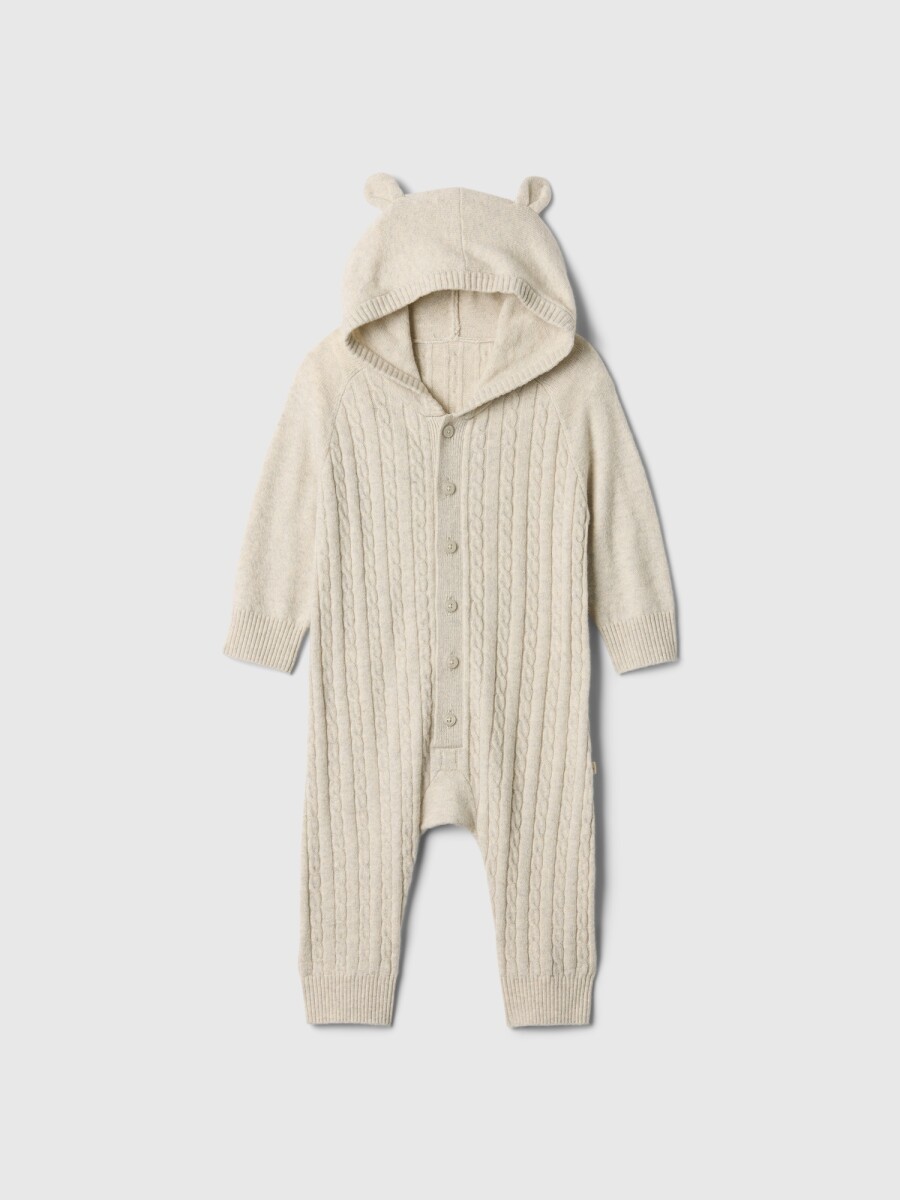 Pijama Con Cierre Botones Bebe - Light Heather Grey V2 