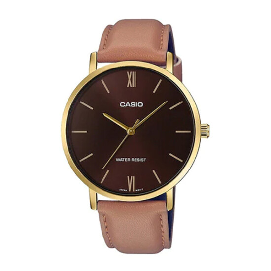 Reloj CASIO MTPVT01GL-5BUDF Cuero Marron Esfera 40mm 0