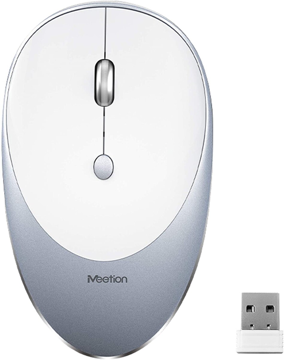 Mouse Inalámbrico Meetion R600 USB Batería Recargable - GRIS 