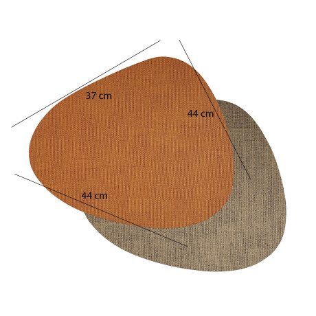 Mantel Individual Doble Cara Triangular Premium Tex en PVC Caramelo/nude