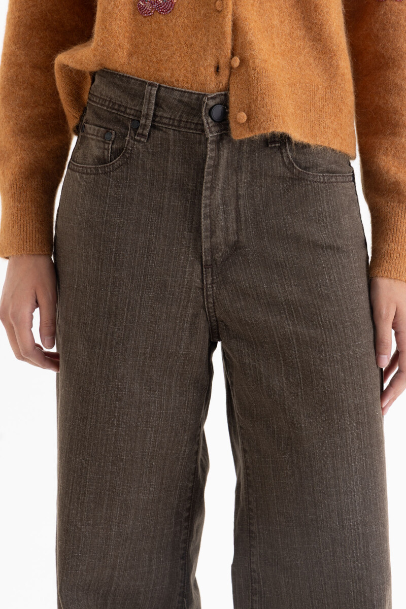 JEANS WIDE ICON BROWN Marron