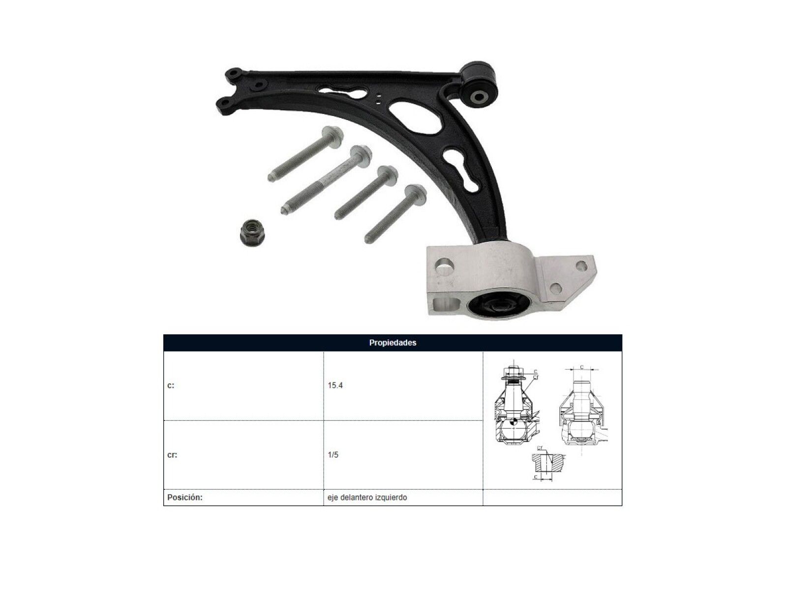 Parilla De Suspension Delantera Audi A3, Volks Vento 03-12 Izq 