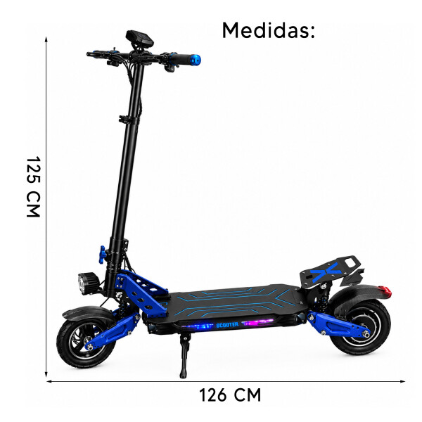 Monopatín Eléctrico Rp511max 11" 1200w 50km/h 150kg AZUL