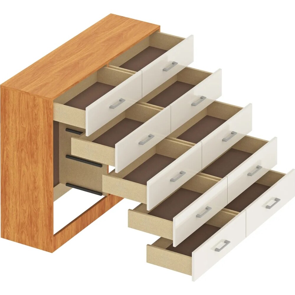 CÓMODA CAJONERA GUARDARROPA 10 CAJONES NATURE