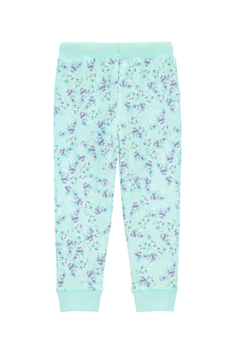 Pantalón deportivo de algodón, diseño floral Sin color