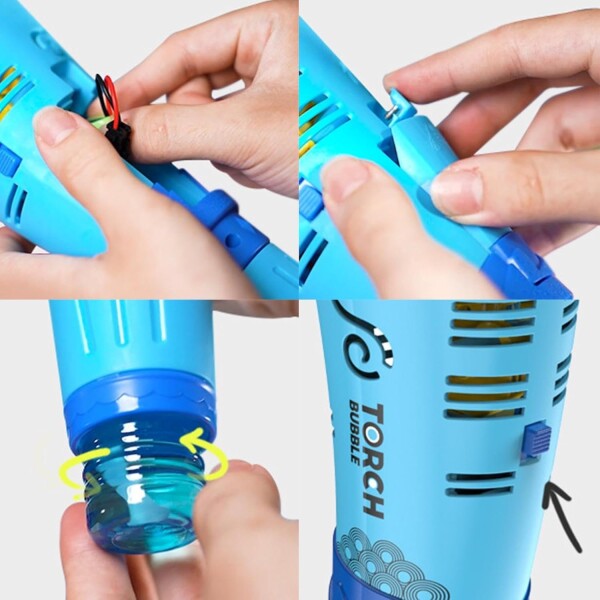 Antorcha Burbujero Infantil Niños Tiktok Electrico Recargabl Variante Color Azul