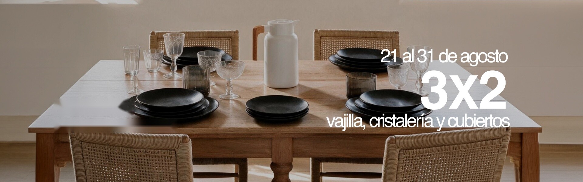 Indian Home 3x2 Vajilla, Cristalería y Cubiertos