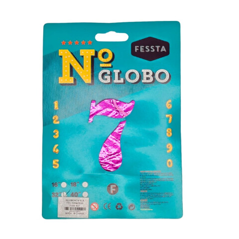 Globo Números 32" Fucsia SIETE