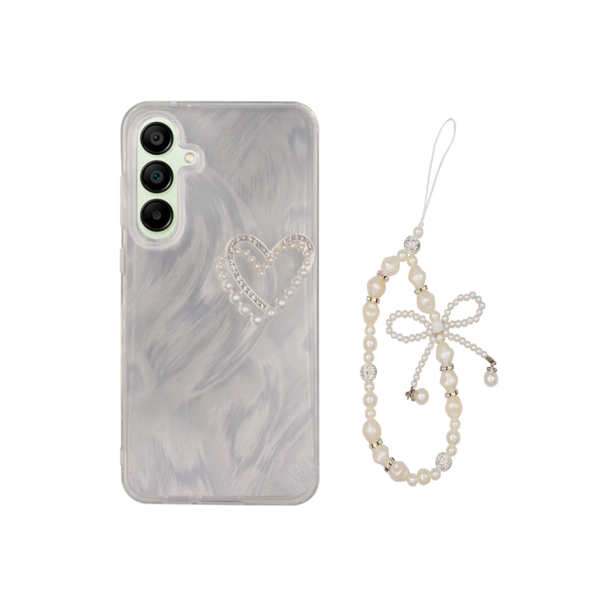 Protector para Samsung Galaxy S23 FE diseño corazón + correa 
