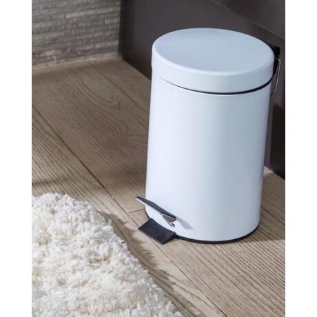 Papelera acero inoxidable con pedal Just Home Collection 3 lt Blanco