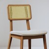 Silla de Comedor Classic - Línea Manhattan Tela Bouclé/Natural