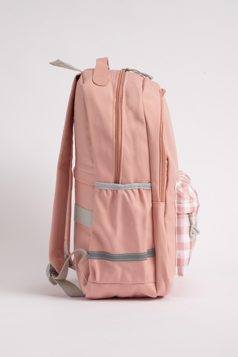 Mochila bolsillo cuadrille Rosada