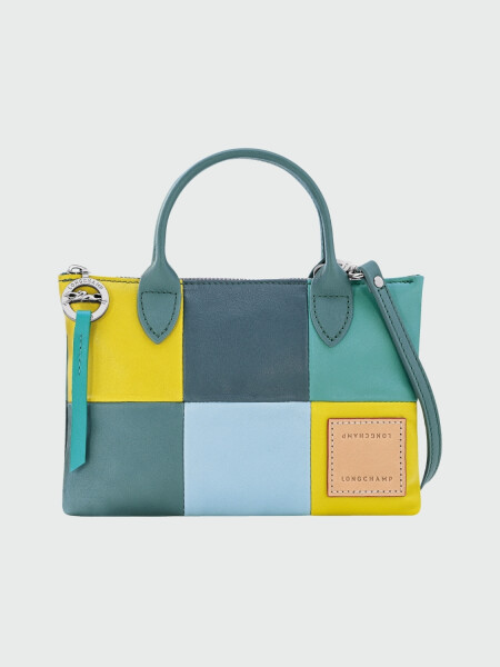 Longchamp -Bolso de mano XS en cuero, Re-Play Patch Eucalyptus
