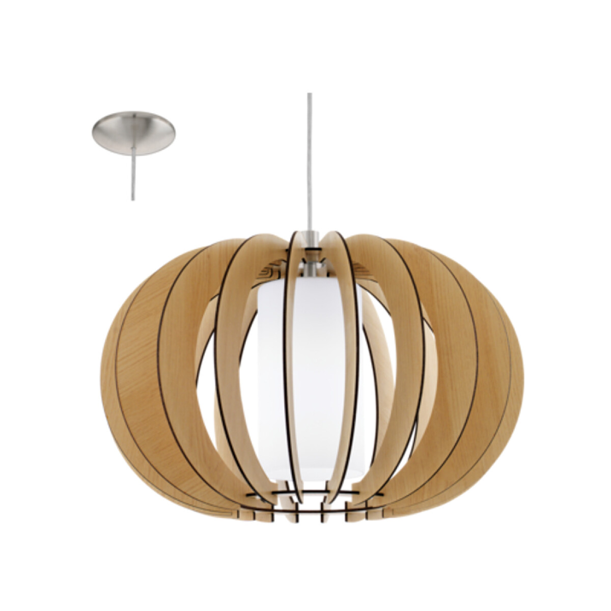 Lámpara colgante madera clara/vidrio Ø40 STELLATO - EG0202 