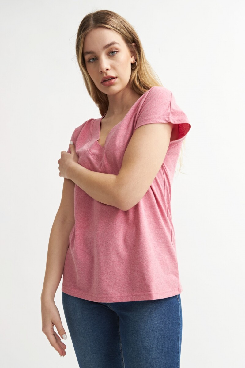 Remera escote en V ROJO