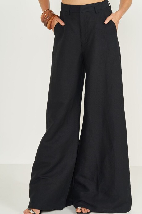 Pantalon con lino Siena Negro