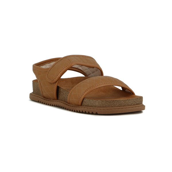 Beira Rio Sandalia Dos Tiras Con Velcro Camel