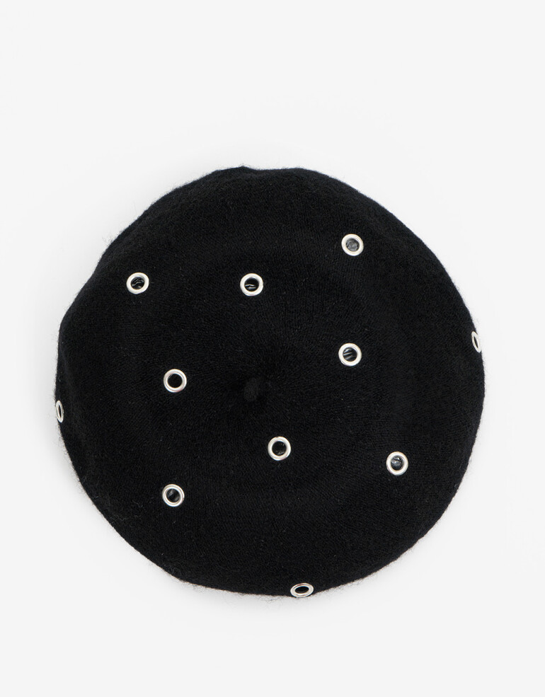 Boinas Boina Con Ojales Metálicos - Negro