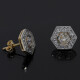 Caravanas nuevas estilo antiguo en oro 18k y brillantes. Caravanas nuevas estilo antiguo en oro 18k y brillantes.