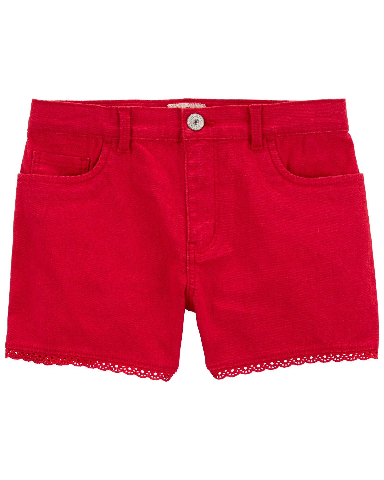 Short de sarga, con ribete de ojales. Talles 6-14 Sin color