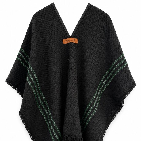Poncho niño Negro con verde
