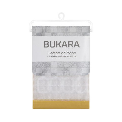 Cortina Baño con Transparencia Bukara con Argollas 180 x 180 cm MOSTAZA