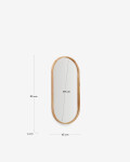 Espejo Magda de madera maciza de teca con acabado natural Ø 45 x 95 cm
