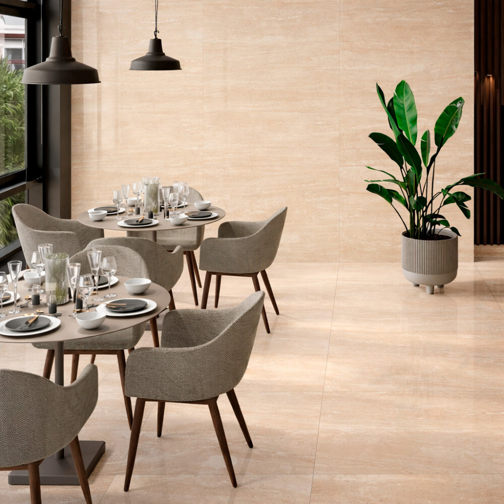 PORCELANATO TRAVERTINO CREMA 60x120 CM Porcelanato Travertino Crema 60x120 Cm