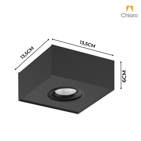Aplique spot led Cubo chato 8w móvil Dimerizable 2700K NEGRO