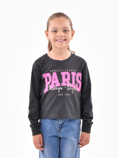 REMERA PARIS GRIS OSCURO