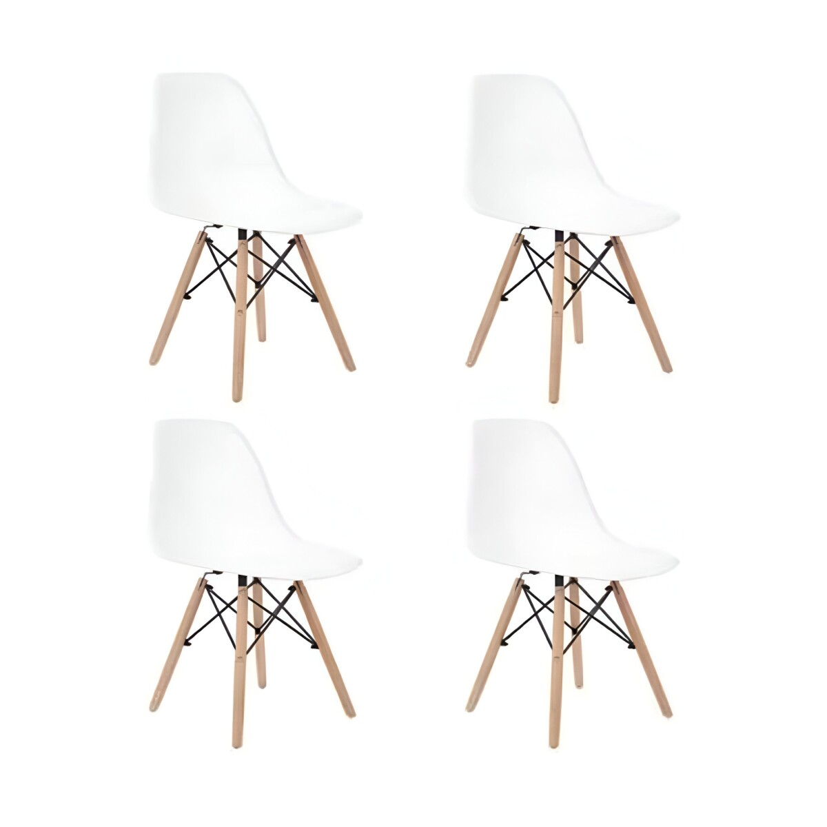 Silla De Comedor Eames Pack 4 Unidades Varios Colores Lumax - Blanco 