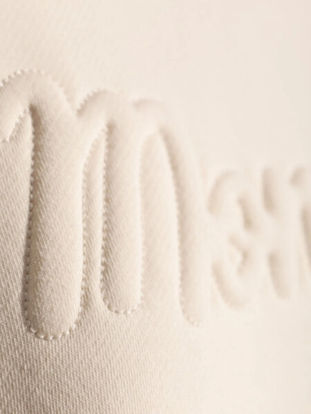 Moncler- Buzo cuello a la base con logo Blanco