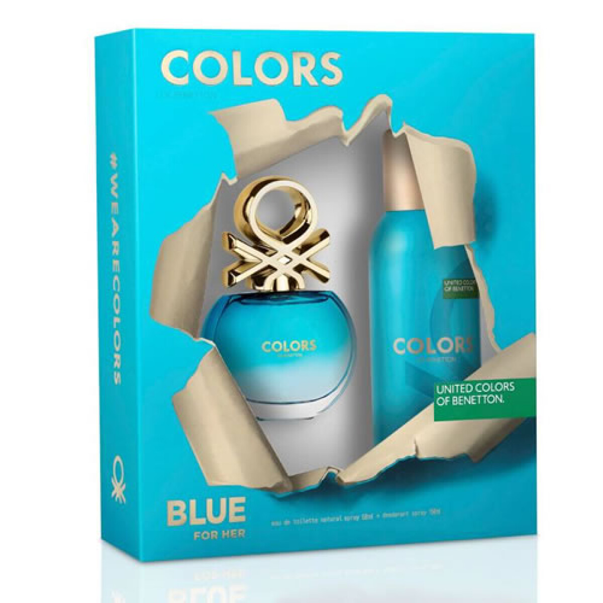 FRAGANCIA BENETTON BLUE FOR HER EDT 50 ML + DEO - PACK 