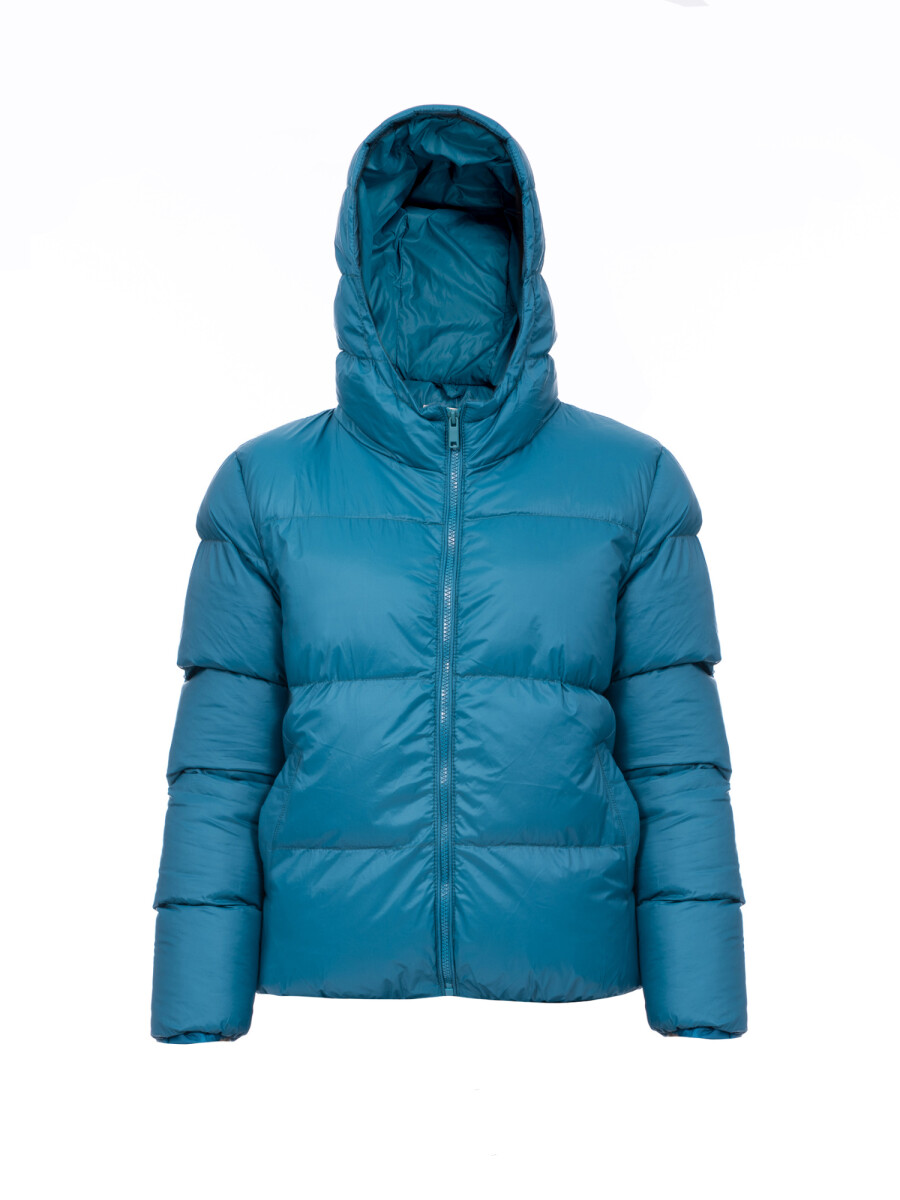 Campera puffer - petroleo 