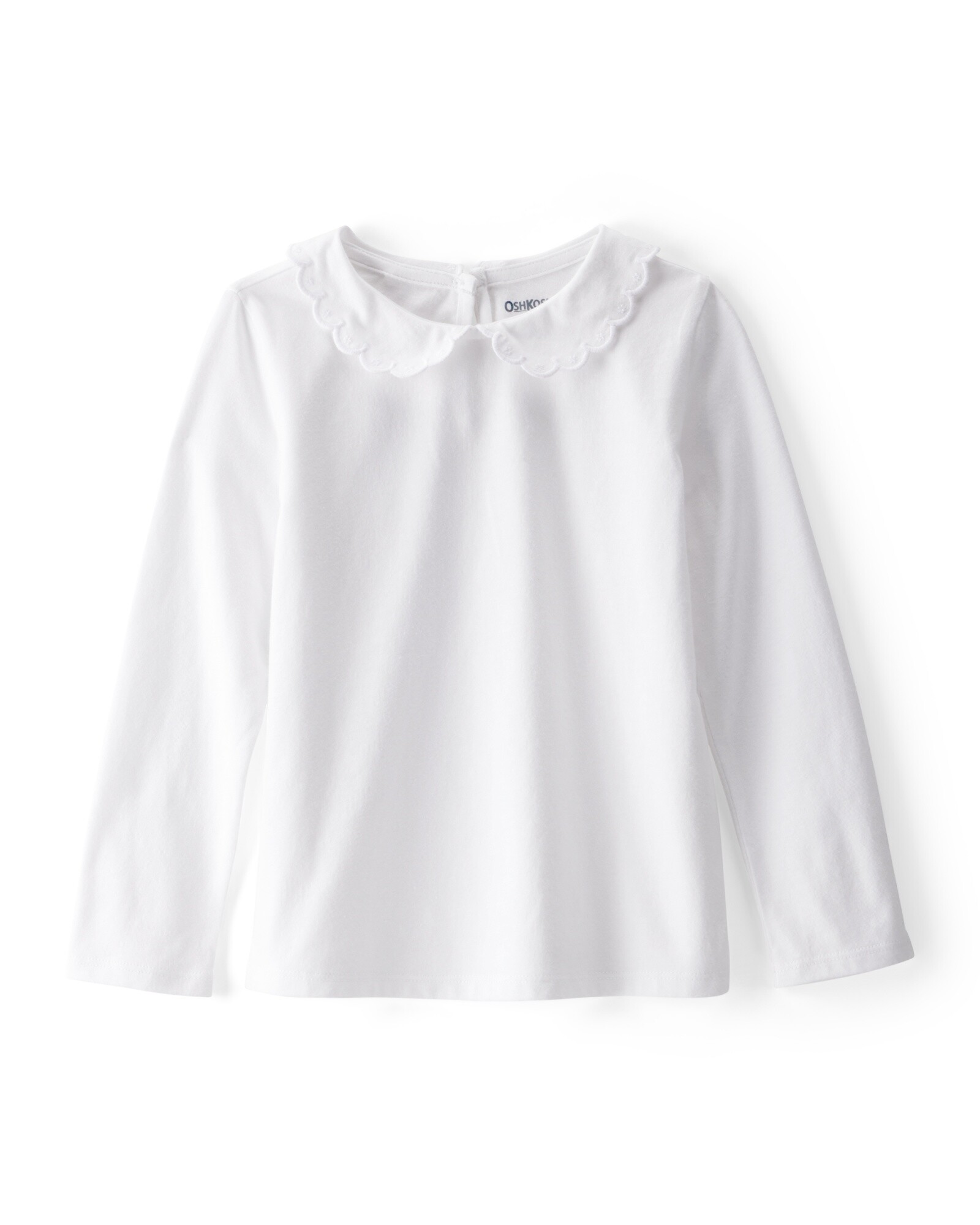 Blusa de algodón, con cuello mago, blanca Sin color