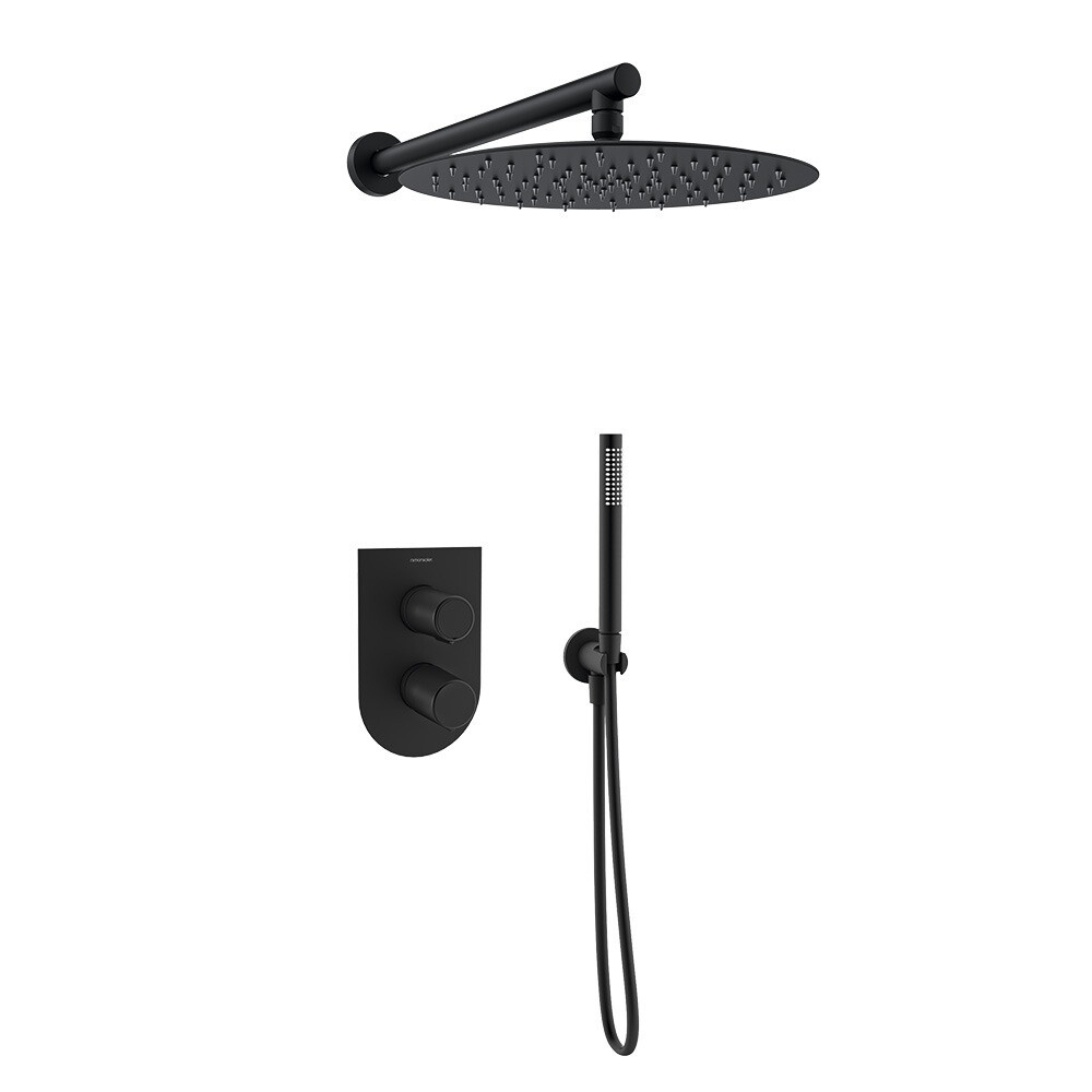 GRIFERÍA MONOCOMANDO DE DUCHA EMBUTIDA LÍNEA TZAR NEGRO MATE CON ROSETA Grifería Monocomando De Ducha Embutida Línea Tzar Negro Mate Con Roseta