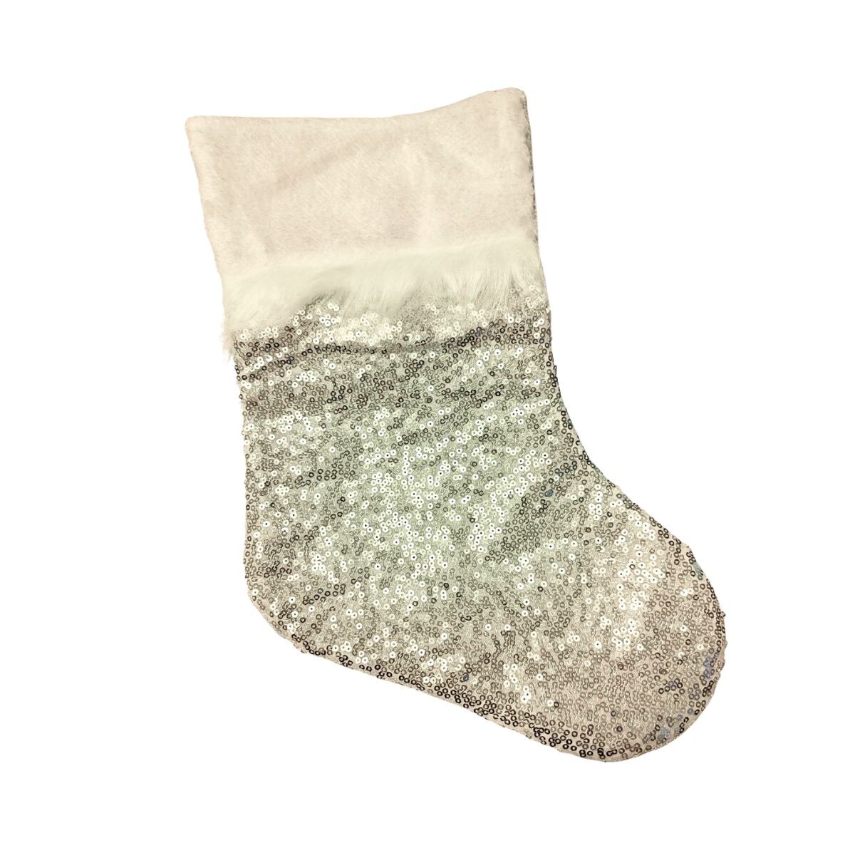 Bota Navideña Brillosa - Plateada 