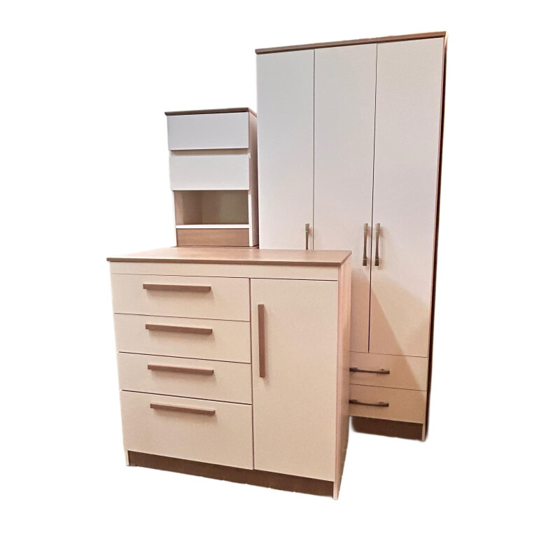 Combo BLUSH Ropero + Cajonera + Mesa de Luz Combo BLUSH Ropero + Cajonera + Mesa de Luz