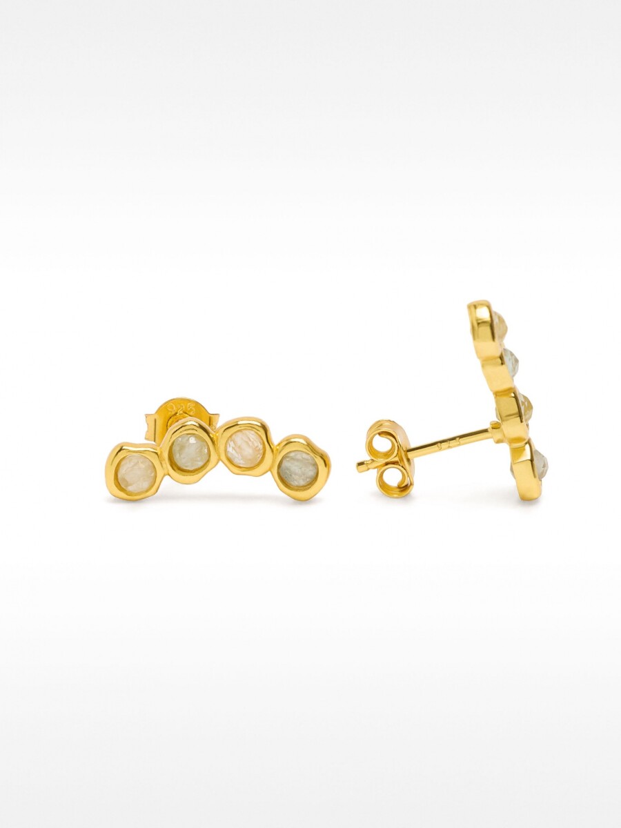 Pendientes Con Circonitas - Plata De Ley 925 verde