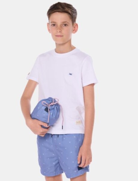 SHORT DE BAÑO ESTAMPADO Azul