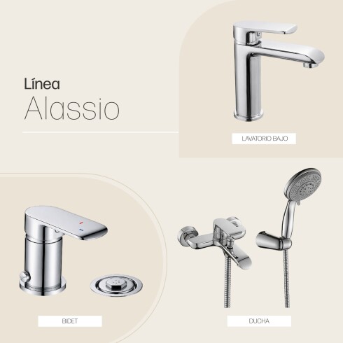 Juego Grifería Lavatorio Bajo Ducha Exterior Y Bidet CROMO