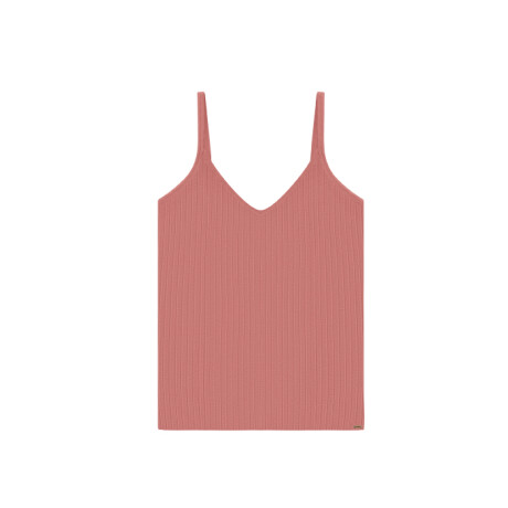 Musculosa Canalé cuello en V Rosa Oscuro