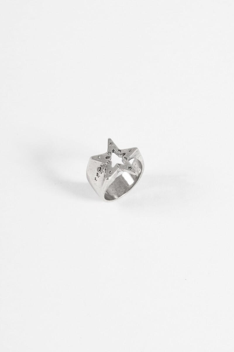 Anillo estrella plateado
