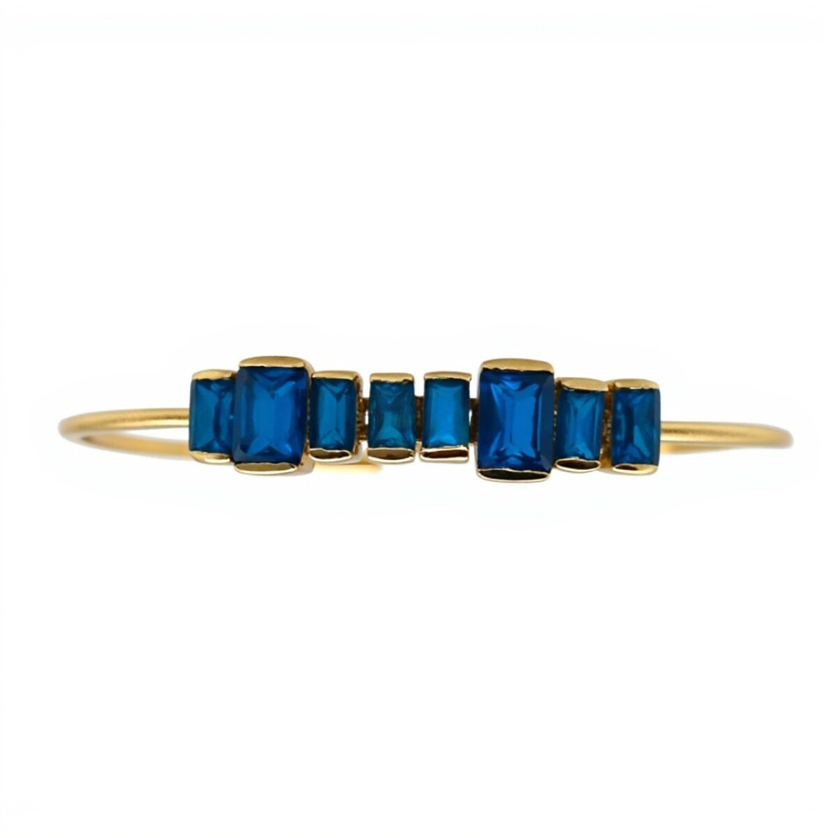 Brazalete Calcuta-Plata 925 rodinada con micra de oro 18k-Piedras Jade negro azul-BR2006 - conpiedra 