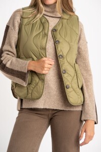Chaleco Capitoneado Reversible Oliva