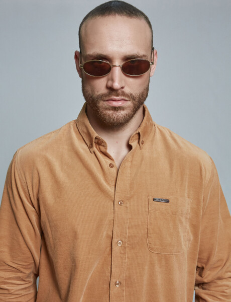 Camisa m/l pana tostado